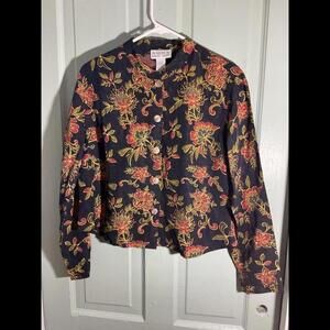 NTCO Nomadic Traders Linen/ Silk Button Up Blouse Size Large
